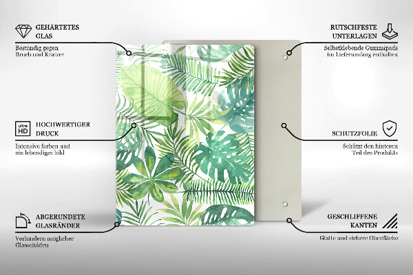 Copri piano induzione Foglie boho dell'acquerello