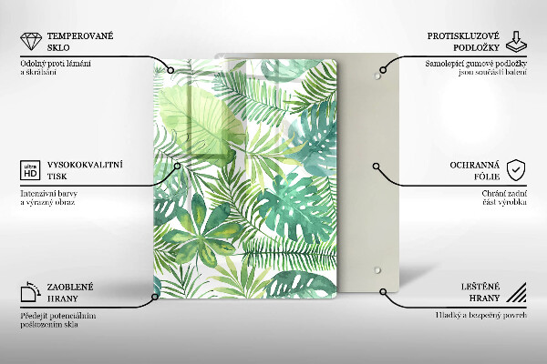 Copri piano induzione Foglie boho dell'acquerello