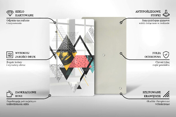 Copri piano induzione Triangoli astratti