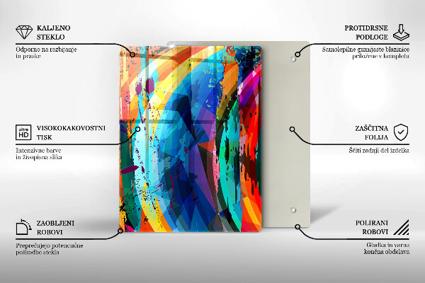 Copri fornello cucina Macchie di vernice colorata