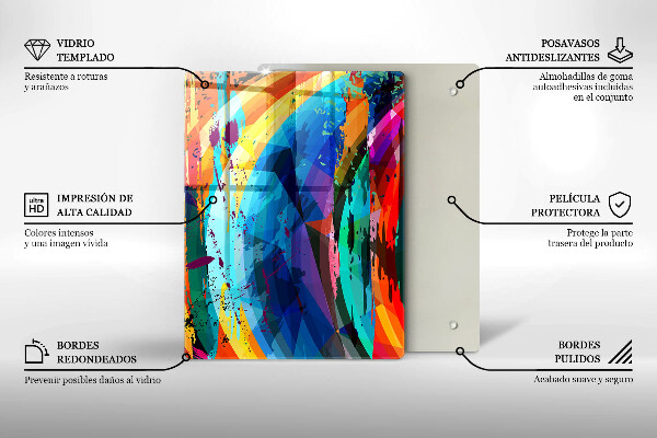 Copri fornello cucina Macchie di vernice colorata