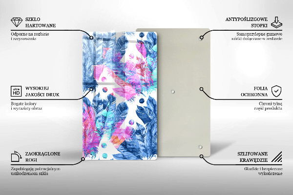 Copri piano induzione Illustrazione di piume boho