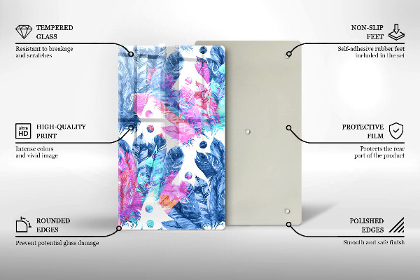 Copri piano induzione Illustrazione di piume boho