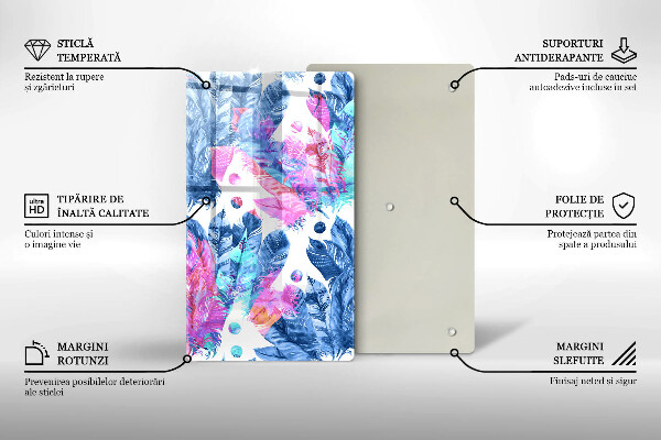 Copri piano induzione Illustrazione di piume boho