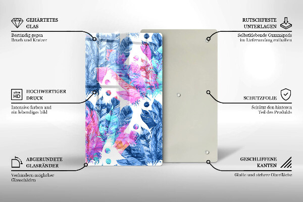 Copri piano induzione Illustrazione di piume boho