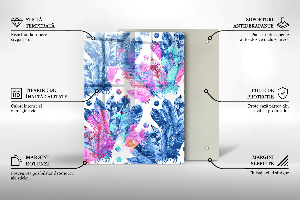 Copri piano induzione Illustrazione di piume boho