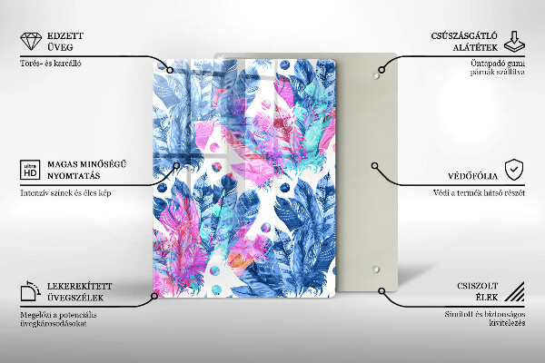 Copri piano induzione Illustrazione di piume boho