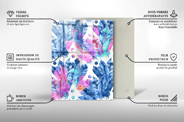 Copri piano induzione Illustrazione di piume boho