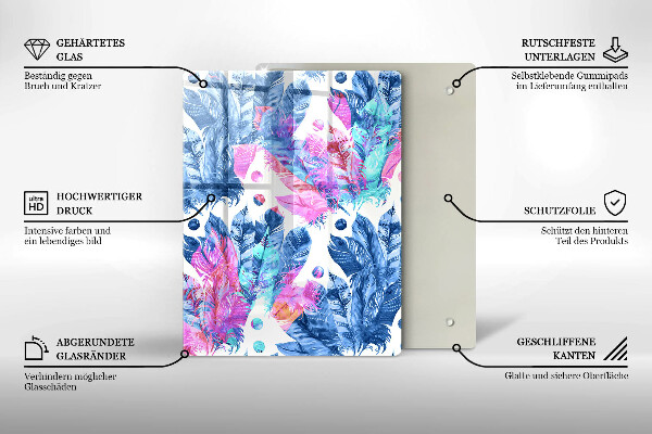 Copri piano induzione Illustrazione di piume boho