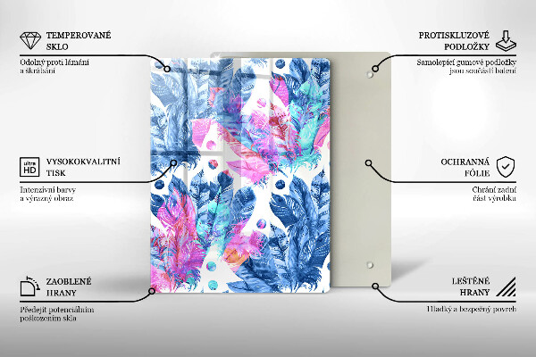 Copri piano induzione Illustrazione di piume boho