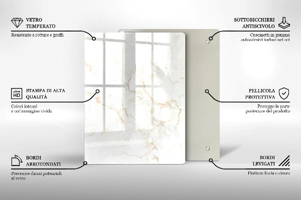 Copri piano induzione Elegante pietra di marmo
