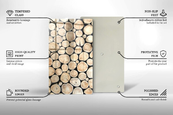 Copri piano induzione Tronchi d'albero in legno