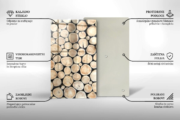 Copri piano induzione Tronchi d'albero in legno