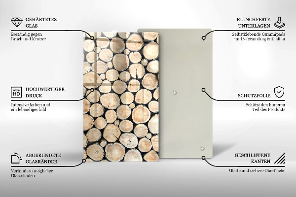 Copri piano induzione Tronchi d'albero in legno