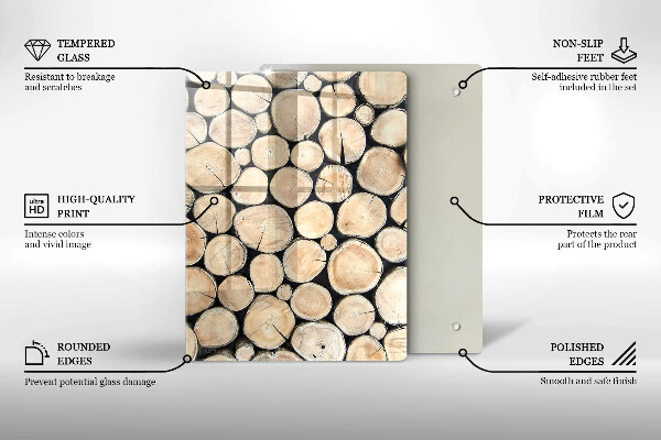 Copri piano induzione Tronchi d'albero in legno