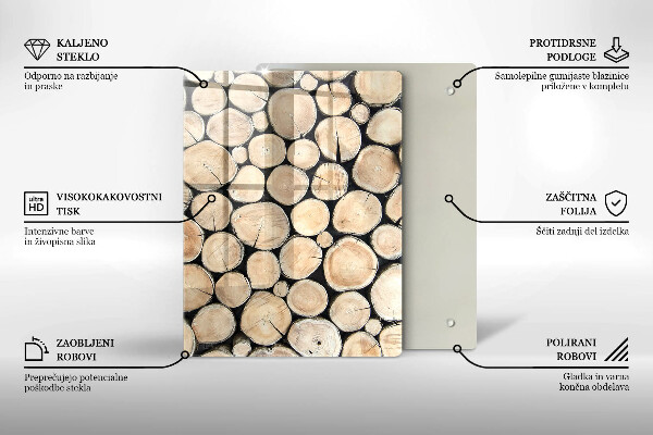 Copri piano induzione Tronchi d'albero in legno