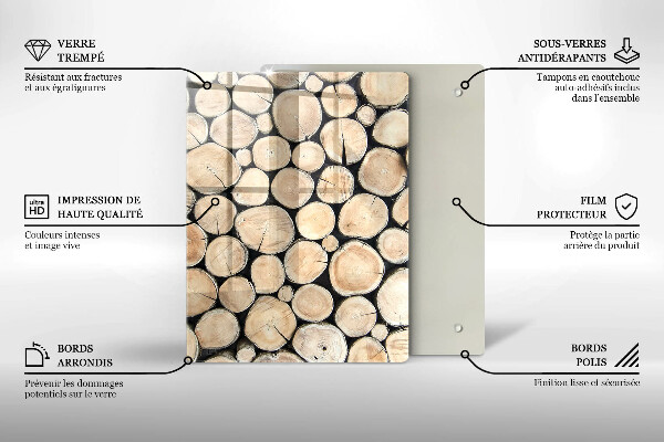 Copri piano induzione Tronchi d'albero in legno