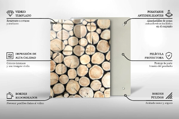 Copri piano induzione Tronchi d'albero in legno