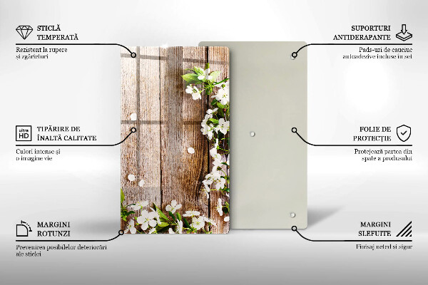 Copri piano induzione Fiori bianchi sulle tavole