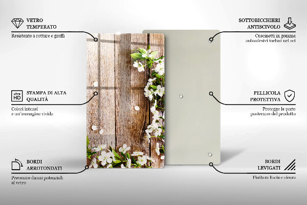 Copri piano induzione Fiori bianchi sulle tavole