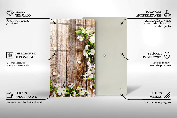 Copri piano induzione Fiori bianchi sulle tavole