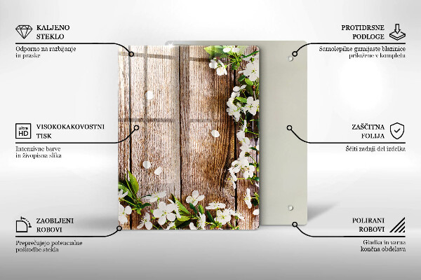 Copri piano induzione Fiori bianchi sulle tavole