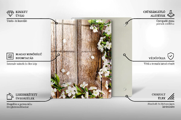 Copri piano induzione Fiori bianchi sulle tavole