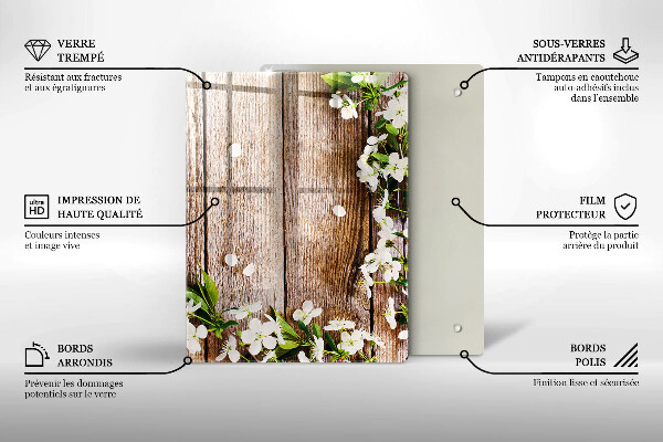 Copri piano induzione Fiori bianchi sulle tavole