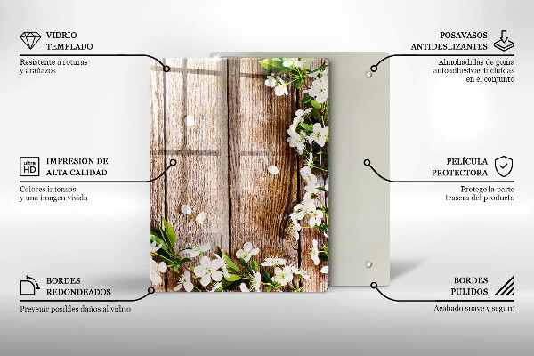 Copri piano induzione Fiori bianchi sulle tavole