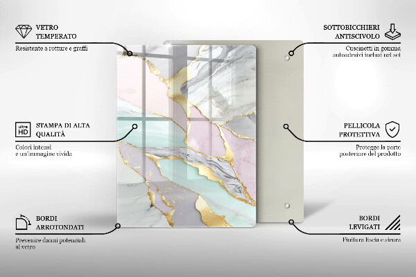 Copri piano induzione Marmo pastello