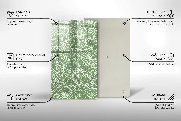 Copri piano induzione Foglie lineari