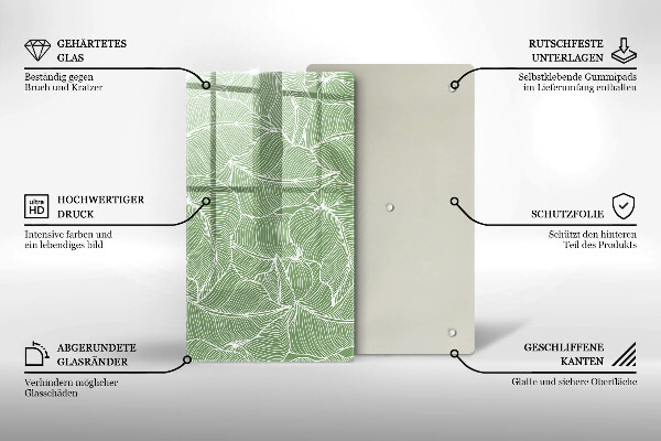 Copri piano induzione Foglie lineari