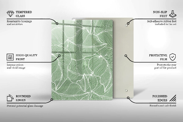 Copri piano induzione Foglie lineari