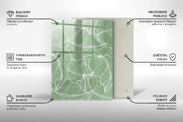 Copri piano induzione Foglie lineari