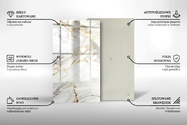 Copri piano induzione Marmo chiaro con oro