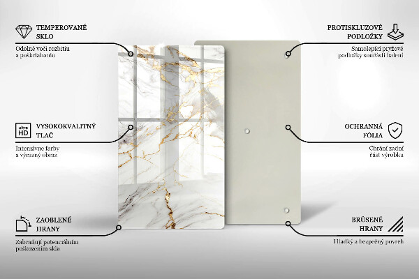Copri piano induzione Marmo chiaro con oro