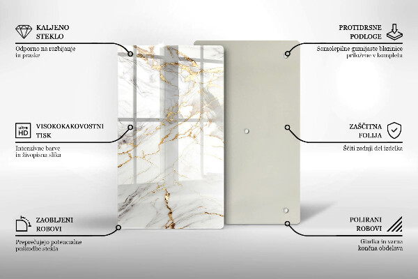 Copri piano induzione Marmo chiaro con oro