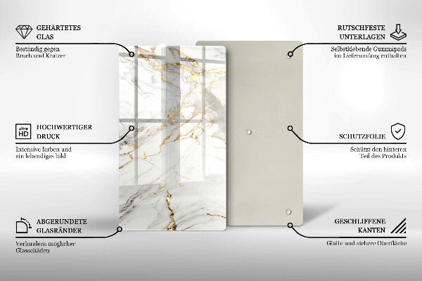Copri piano induzione Marmo chiaro con oro