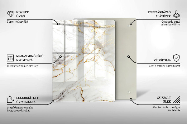 Copri piano induzione Marmo chiaro con oro