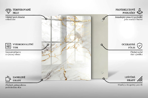 Copri piano induzione Marmo chiaro con oro