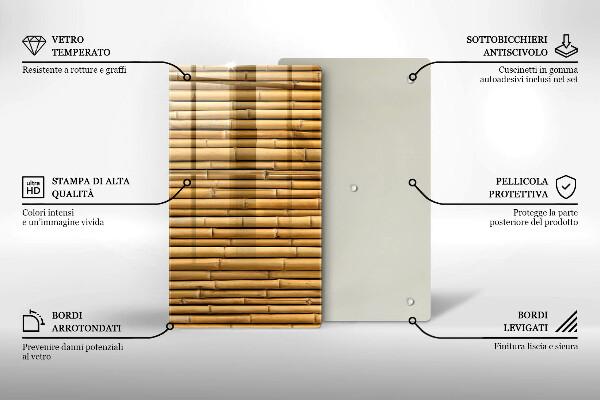 Copri piano induzione Bambù boho naturale