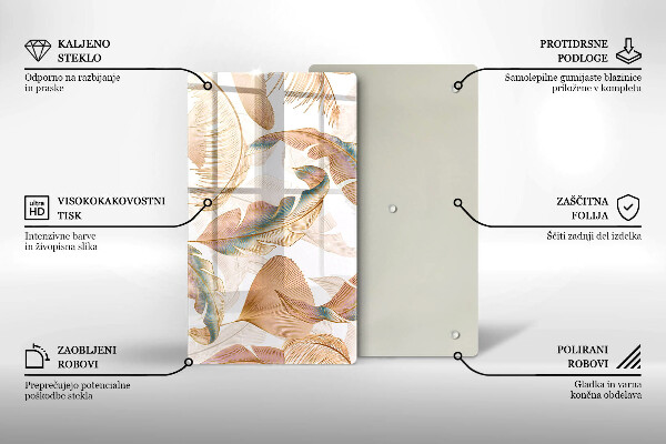 Copri piano induzione Piume e foglie boho