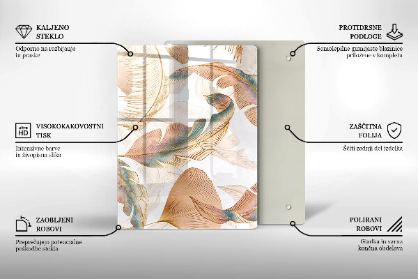 Copri piano induzione Piume e foglie boho