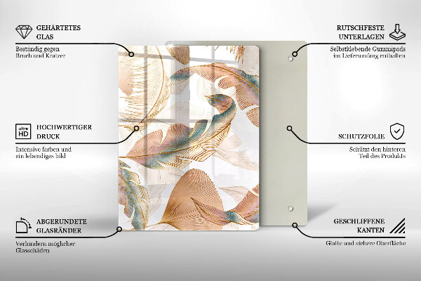 Copri piano induzione Piume e foglie boho