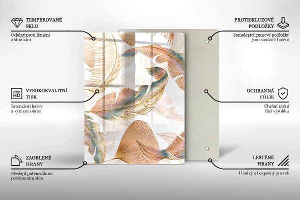 Copri piano induzione Piume e foglie boho