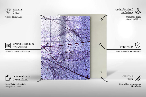 Copri piano induzione Foglie con venature