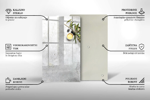 Copri fornello cucina Olive su cemento