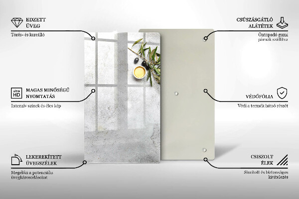 Copri fornello cucina Olive su cemento