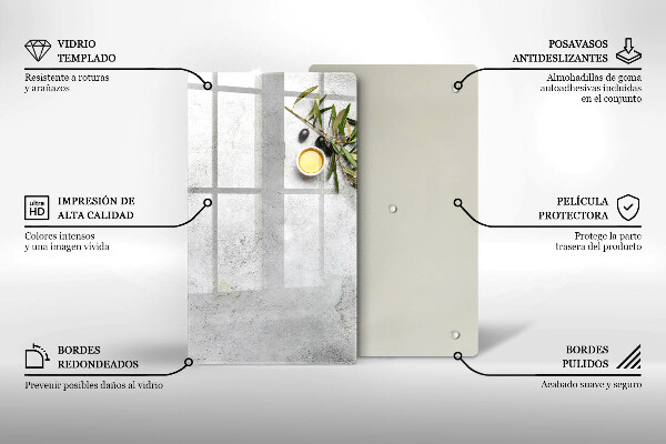 Copri fornello cucina Olive su cemento