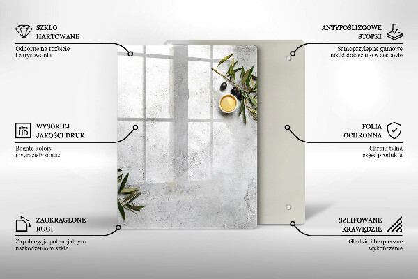 Copri fornello cucina Olive su cemento